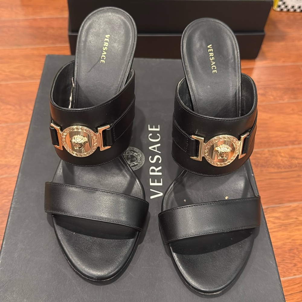 Versace Black and Gold Heels